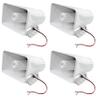 Pyle 8'' Indoor and Outdoor 65 Watts Heavy Duty Portable PA Horn Speaker, 8 Ohms Impedance, with Adjustable Bracket, White (4 Pack) view 2