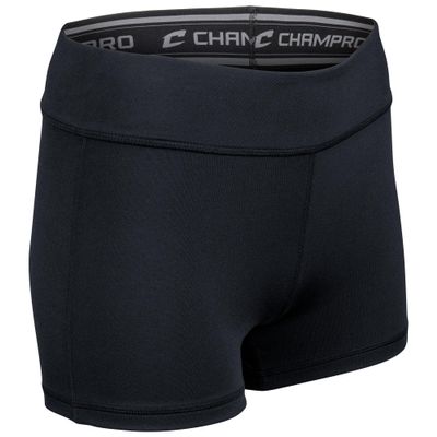 CHAMPRO Women's Match Compression Volleyball Shorts, 3" Inseam, Navy