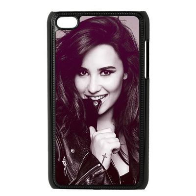 CTSLR Demi Lovato Protective Hard Case Cover Skin for iPod Touch 4 4G 4th Generation- 1 Pack - Black/White - 1