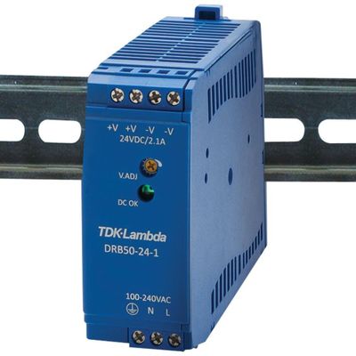 Tdk-Lambda Ac-Dc Converter, Din Rail, 1 O/p, 50.4W, 1.05A, 48V - DRB50481