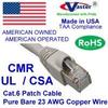 0.5 Ft Cat.6 Gigabit Patch Cable, Made in USA, Gray Color Cat6 High Performance Cat6 Patch Cable - UL CSA CMR and 100% Copper. 23Awg, 50u" Gold Plating view 1