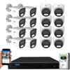 GW Security 16 Channel 12MP 4K NVR with 16 x 5MP AI PoE Microphone Weatherproof Security Camera System for Home and Business, Smart Human Detection, 24/7 Day & Night Recording with 4TB Hard Drive view 1