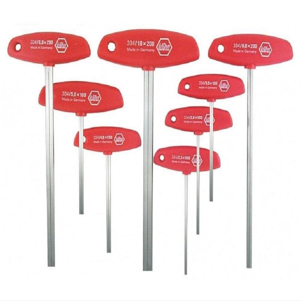 Hex Ergonomic Comfort Grip Metric T-handle Set, 8 Piece
