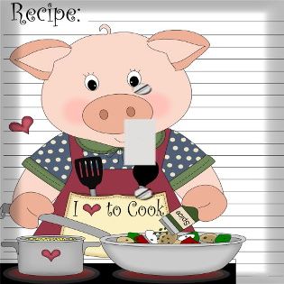 Recipe Card Pig Chef Switchplate - Switch Plate Cover