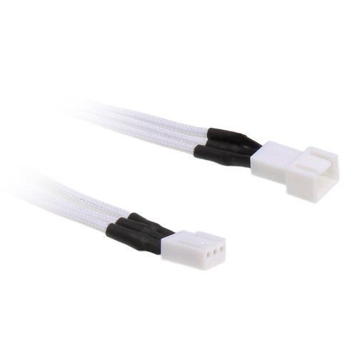 BitFenix Alchemy Multisleeve 3-Pin 90cm Fan Extension Cable -White Sleeve/White Connector (BFA-MSC-3F90WW-RP)