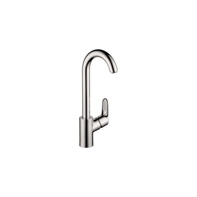 hansgrohe Focus Chrome Bar Kitchen Faucet, Bar Sink Faucet Single Hole, Faucet for Kitchen Sink, Chrome 04507001