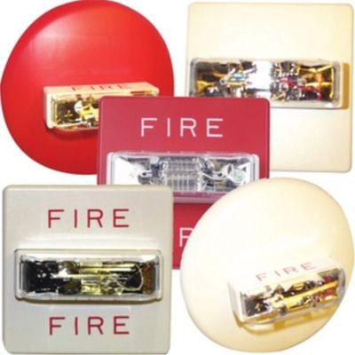 RSS-24MCC-FR Ceiling-mount Strobe (Square, Red)