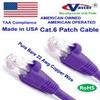 24 Ft Cat.6 Gigabit Patch Cable, Made in USA, (Purple Color) Cat6 High Performance Cat6 Patch Cable - UL CSA CMR and 100% Copper. 23Awg, 50u Gold Plating view 1