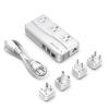 BESTEK Universal Travel Adapter 220V to 110V Voltage Converter with 6A 4-Port USB Charging and UK/AU/US/EU Worldwide Plug Adapter (White) view 1