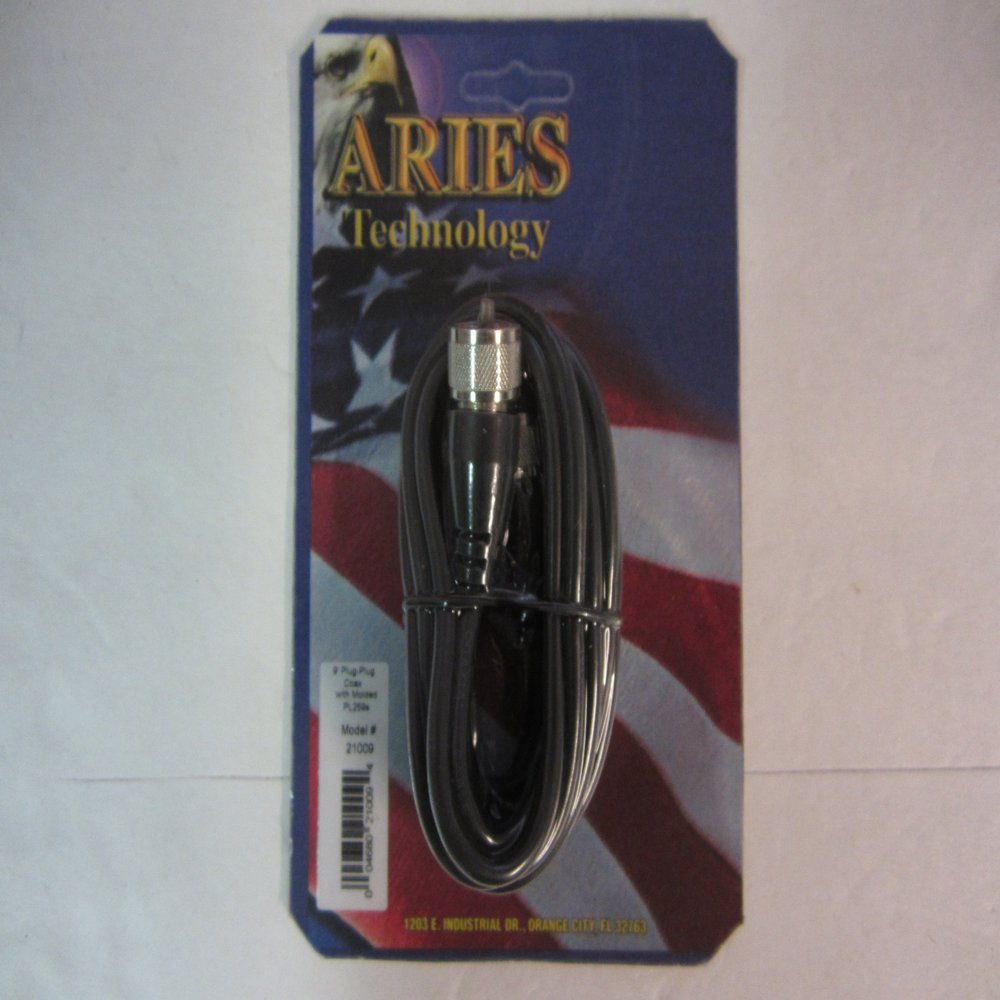 Aries 9' Foot CB Radio Antenna Coax Cable with Molded PL259 Connectors RG58AU