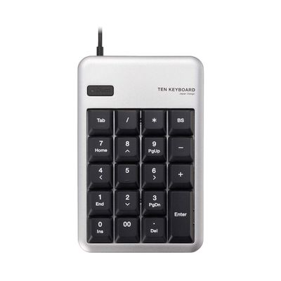ELECOM Wired Numeric pad with high Durability M Size [Silver] TK-TCM011SV (Japan Import)
