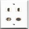RiteAV - 2 Port HDMI 1 Port USB A-A 1 Port S-Video Wall Plate view 1