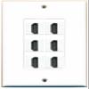 RiteAV 6 Port HDMI Wall Plate Oversized Jumbo MIDI view 1