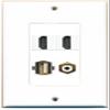 RiteAV 2 Port HDMI 1 Port RCA White 1 Port USB A-A Wall Plate Oversized Jumbo MIDI view 1