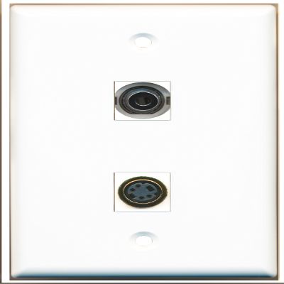 RiteAV - 1 Port S-Video 1 Port 3.5mm Wall Plate - Bracket Included
