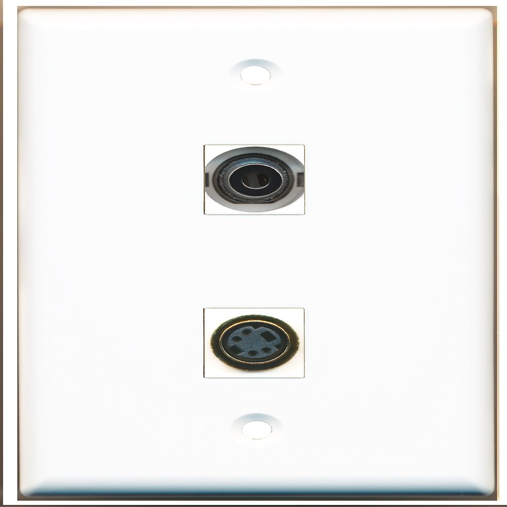 RiteAV - 1 Port S-Video 1 Port 3.5mm Wall Plate - Bracket Included
