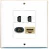 RiteAV 2 Port HDMI 1 Port Phone RJ11 RJ12 Beige 1 Port Toslink Wall Plate Oversized Jumbo MIDI view 1