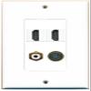RiteAV 2 Port HDMI 1 Port RCA White 1 Port S-Video Wall Plate Oversized Jumbo MIDI view 1