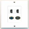 RiteAV 2 Port HDMI 1 Port RCA Blue 1 Port S-Video Wall Plate Oversized Jumbo MIDI view 1