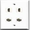 RiteAV - 2 Port HDMI 2 Port Coax Cable TV- F-Type Wall Plate view 1