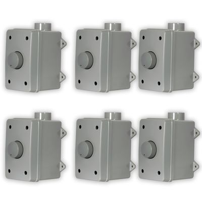 Acoustic Audio AAOVCD-G Outdoor Volume Controls Gray Weatherproof 6 Piece Set