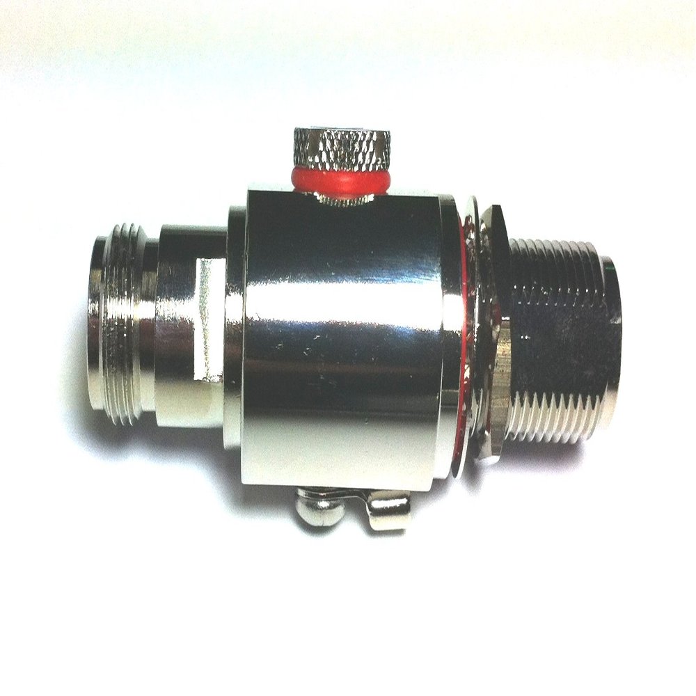 N Female Jack to N Female Jack Bulkhead Lightning Surge Arrestor Suppressor With Gas Tube, DC to 3Ghz