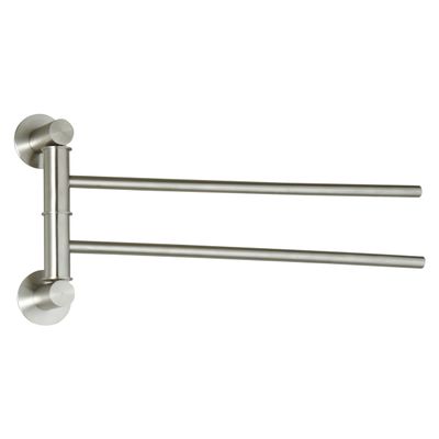 MSV Wall Towel Holder with 2 Strips of Stainless Steel mat, 25 x 25 x 5 cm, Silver