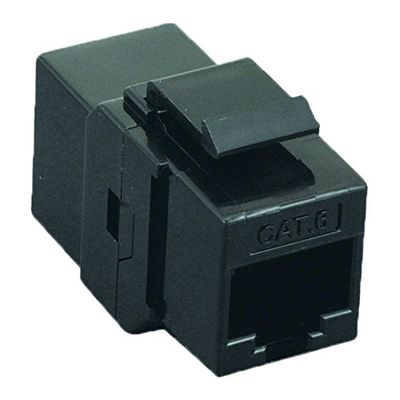 Cablelera Inline Coupler Cat6 Keystone, RJ45 Female to RJ45 Female, Black Color (ZNWN2866-BK)