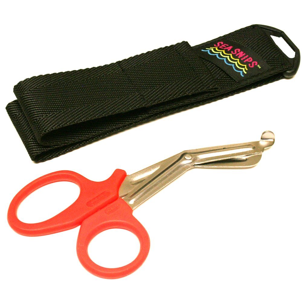 JCS Heavy Duty EMT/EMS Scissors with Nylon Sheath & D-Ring, Red