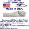 0.5 Ft STP Cat.6 550MHz (Gray Color) Patch Cable, Made in USA, Cat6 High Performance STP Cat6 Patch Cable - UL CSA CMG FT4 and 100% Copper. 24Awg, 50u" Gold Plating view 1