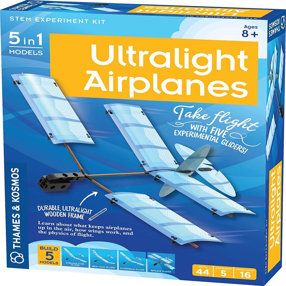 Thames & Kosmos Ultralight Airplanes STEM Experiment Kit | Build 5 Gliders | Learn How Airplanes Work | for Ages 8+ | Design Your Own Glider | Learn Physics and Aerodynamics