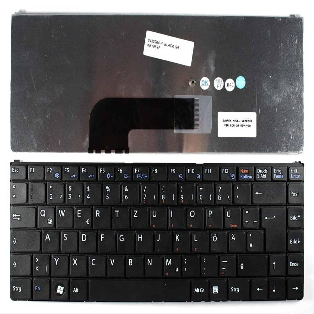 Power4Laptops German Layout Black Replacement Laptop Keyboard Compatible with Sony Vaio VGN-N11H
