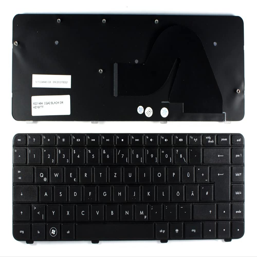 Power4Laptops German Layout Black Replacement Laptop Keyboard Compatible with Compaq Presario CQ42-451TU