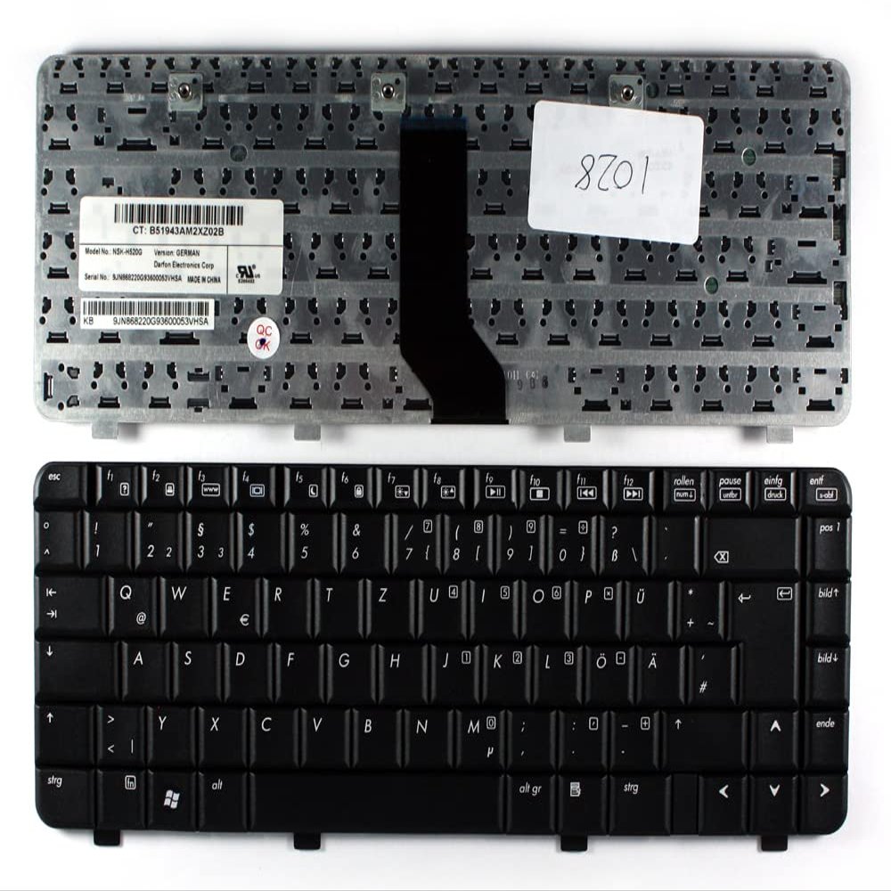 Power4Laptops German Layout Black Replacement Laptop Keyboard Compatible with Compaq Presario V3059TU