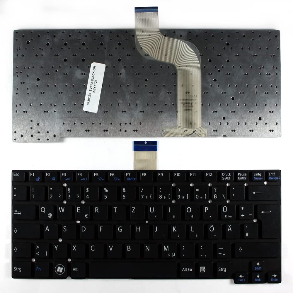 Power4Laptops German Layout Black Replacement Laptop Keyboard Compatible with Sony Vaio SVT1311C5E