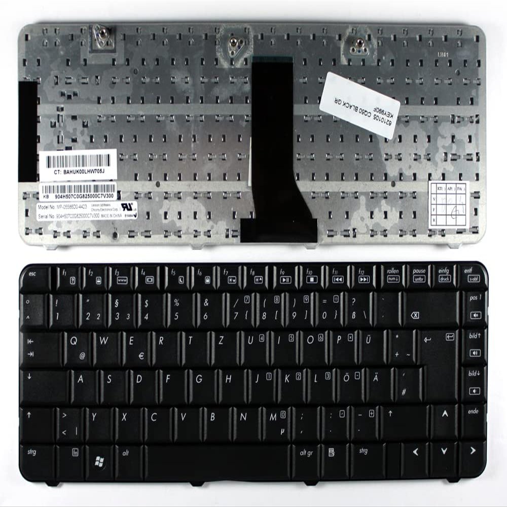 Power4Laptops German Layout Black Replacement Laptop Keyboard Compatible with Compaq Presario CQ50-215NR