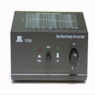 Technolink (TEC) TC-753LC Black Phono Preamp w/Level Control and AUX Input; Includes Optional Premium HIGH Power AC Adaptor