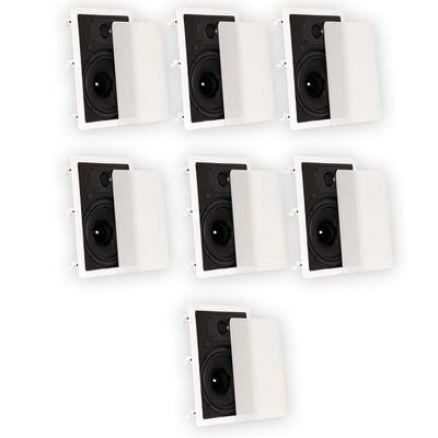 Theater Solutions TS80W in Wall 8" Speakers Surround Sound Home Theater 7 Speaker Set