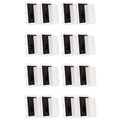 TS80W Flush Mount In Wall Speakers with 8" Woofers Home Theater 8 Pair Pack