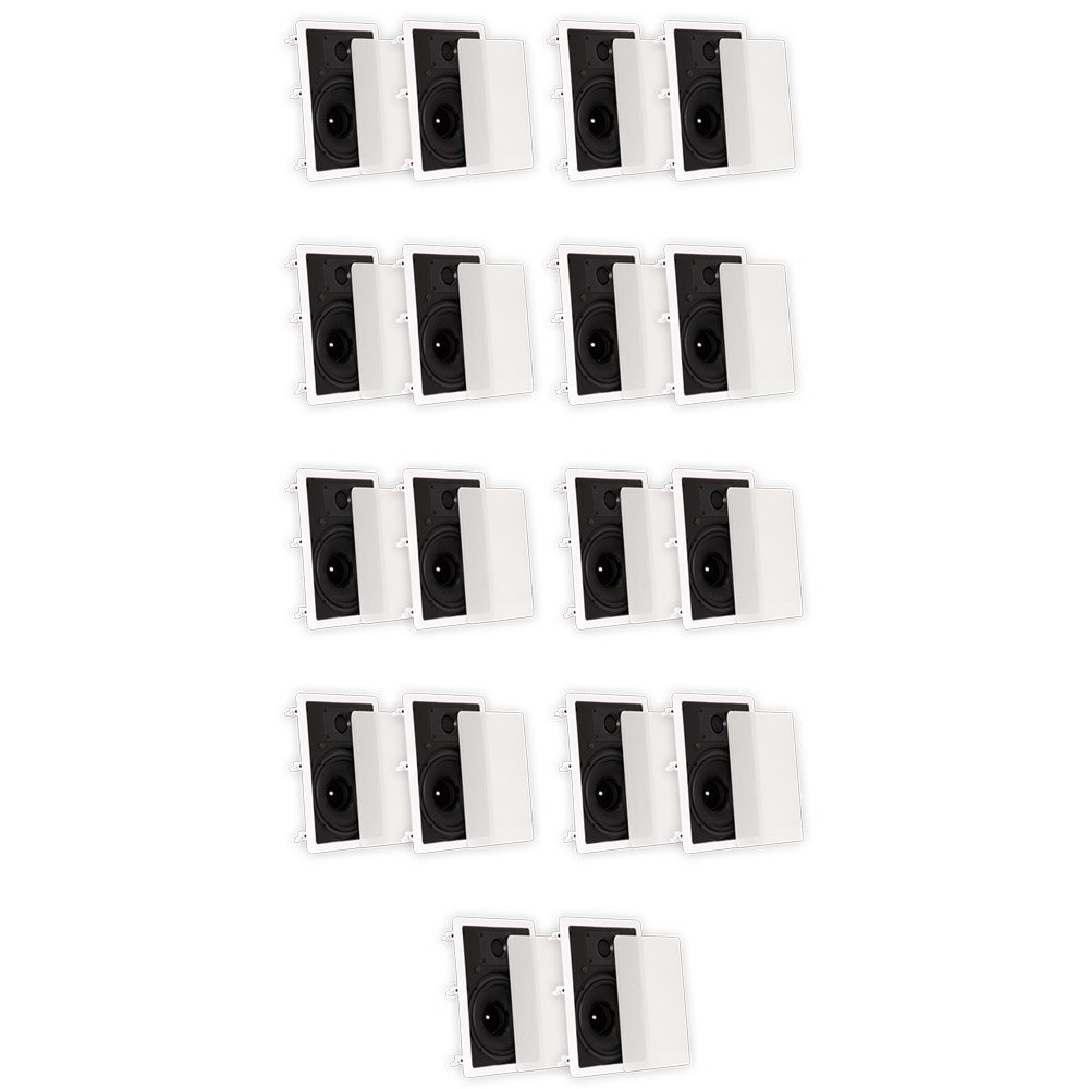 TS80W Flush Mount In Wall Speakers with 8" Woofers Home Theater 9 Pair Pack