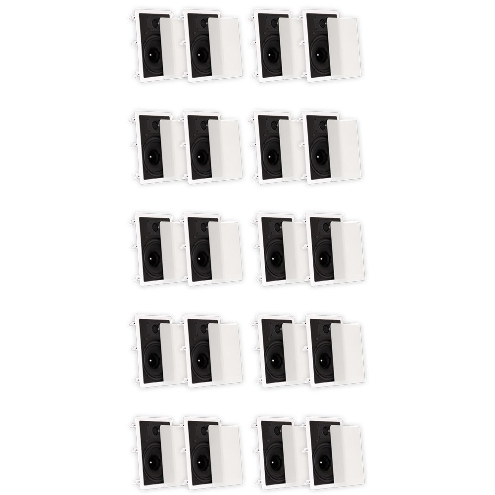 Theater Solutions TS80W in Wall 8" Speakers Surround Sound Home Theater 10 Pair Pack