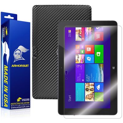 ArmorSuit MilitaryShield Black Carbon Fiber Vinyl Wrap Film + Screen Protector Designed for Dell Venue 11 Pro 7130 - Anti-Bubble Film