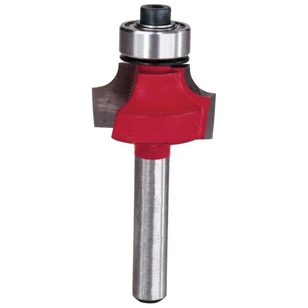 Diablo Carbide Rounding Over Router Bit - Cuts Hardwood, Softwood, Plywood, Composite Materials - 7/8" Dia, 3/16" Radius, Tico Carbide, Anti-Buildup Coating - DR34108