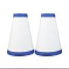 Urbanest White Cotton with Blue Trim Chandelier Lamp Shades, 6-inch, Hardback Clip On(Set of 2) view 1