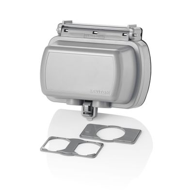 Leviton 5981-UCL While-in-Use Cover for GFCI/Decora Duplex and Single Outlet, Horizontal, 5981-UGY, Gray