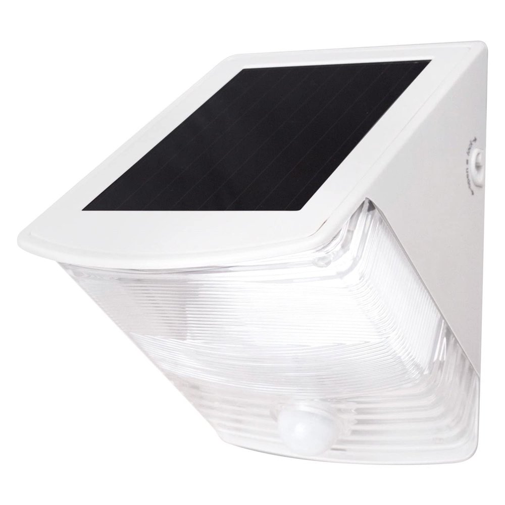 Maxsa 40234 Motion Activated Weatherproof Solar LED Wedge Light, White