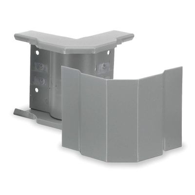 Hubbell Wiring Systems HBL4718GY Steel Metal Raceway Undivided External Elbow, 4-7/8" Width x 4-3/4" Height, Gray