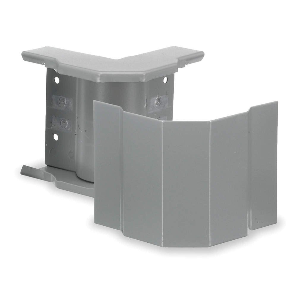 Hubbell Wiring Systems HBL4718GY Steel Metal Raceway Undivided External Elbow, 4-7/8" Width x 4-3/4" Height, Gray