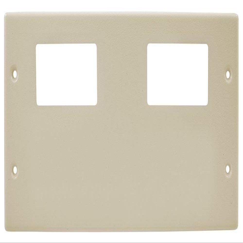Hubbell Wiring Systems HBL47472RRXXIV Steel Metal Raceway Two Style Line Cover Plate, 2 Blank, 4 Gang, 10-7/32" Width x 4-3/4" Height, Ivory