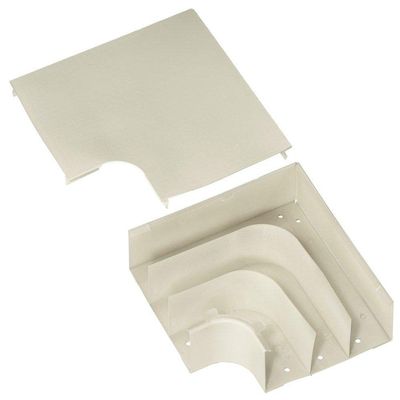 Hubbell Wiring Systems HBL6711DFOIV Steel Metal Raceway Divided Flat Elbow, 9-15/64" Length x 6-3/4" Width x 2-9/64" Height, Ivory